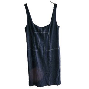 Anthropologie Maeve Sleeveless Tank Textured Contrast Stitch Midi Dress Sz 16